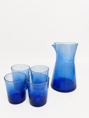 Moroccan Handmade Recycled Glass Carafe & Tumbler Bundle Set