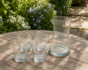 Moroccan Handmade Recycled Glass Carafe & Tumbler Bundle Set