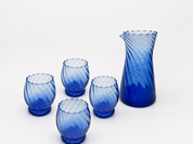 Moroccan Handmade Recycled Glass Twist Carafe & Bundle Set