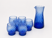Moroccan Handmade Recycled Glass Twist Carafe & Bundle Set