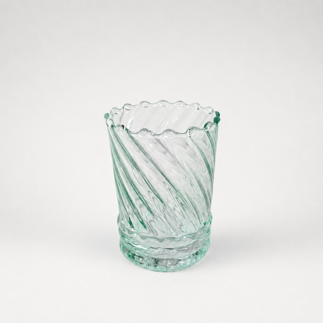Moroccan Handmade Recycled Glass Ripple Grand Twist Tumbler 280ml