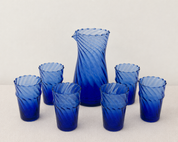Moroccan Handmade Recycled Glass Twist Carafe and Tumbler Bundle Set