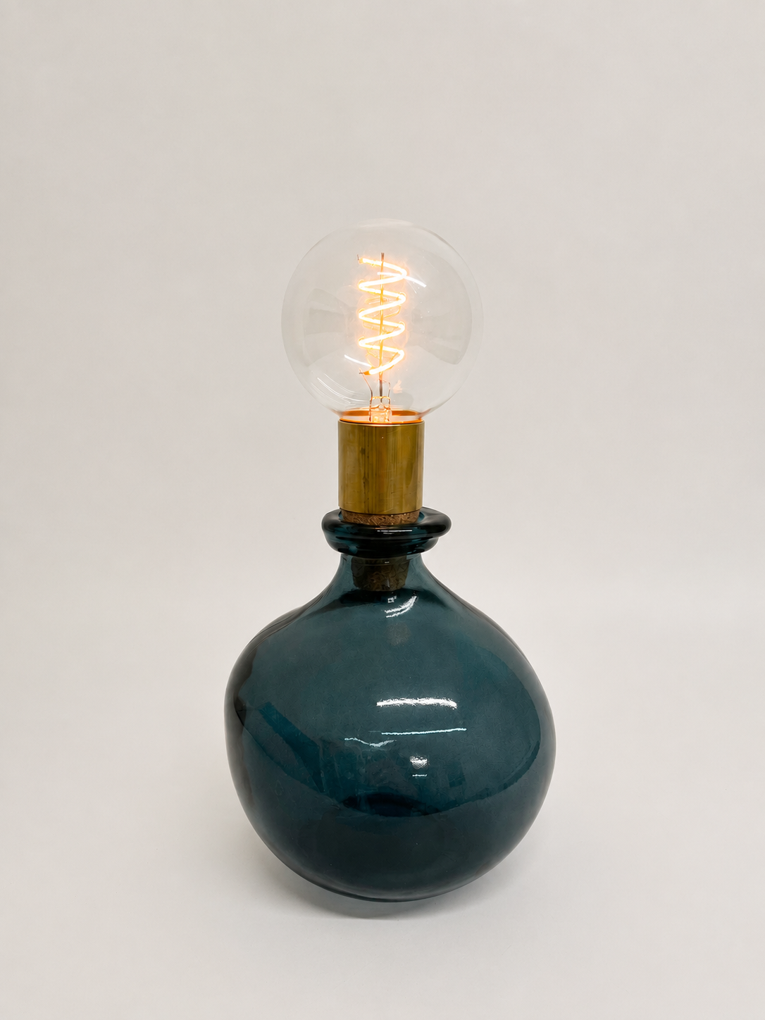 Cordless LED Simplicity Light with Cork & Brass Holder 37cm
