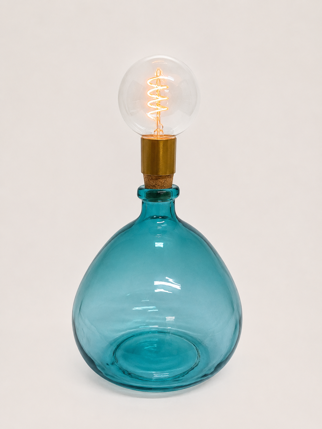 Cordless LED Simplicity Light with Cork & Brass Holder 38cm