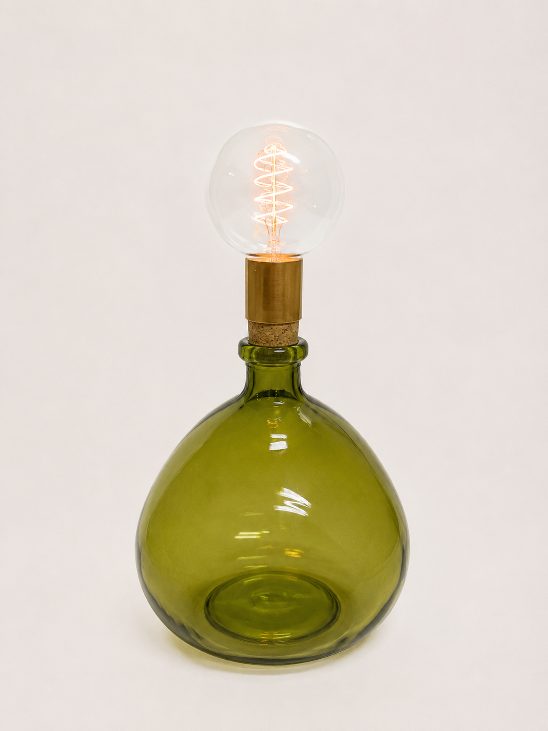 Cordless LED Simplicity Light with Cork & Brass Holder 38cm