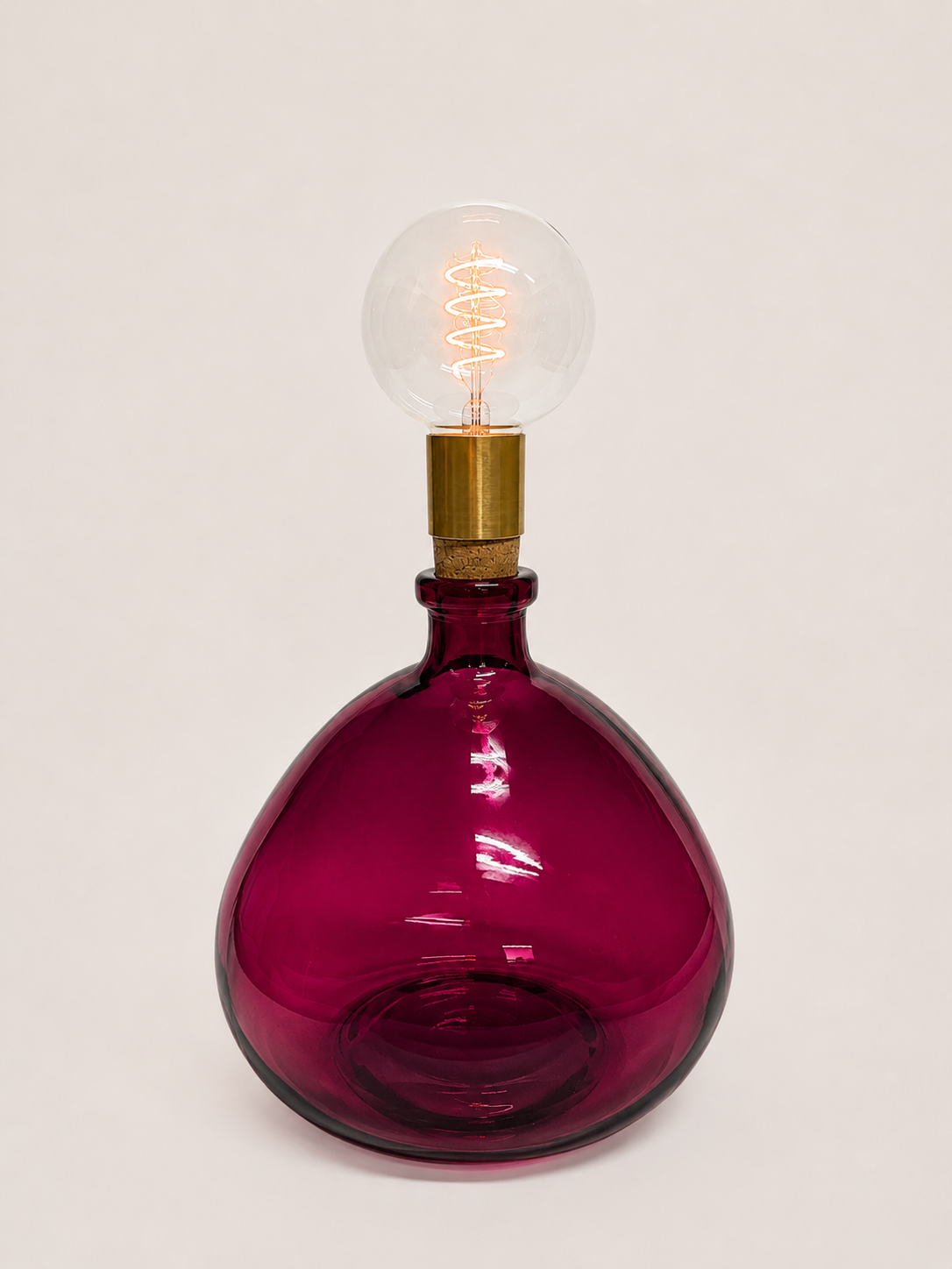 Cordless LED Simplicity Light with Cork & Brass Holder 38cm