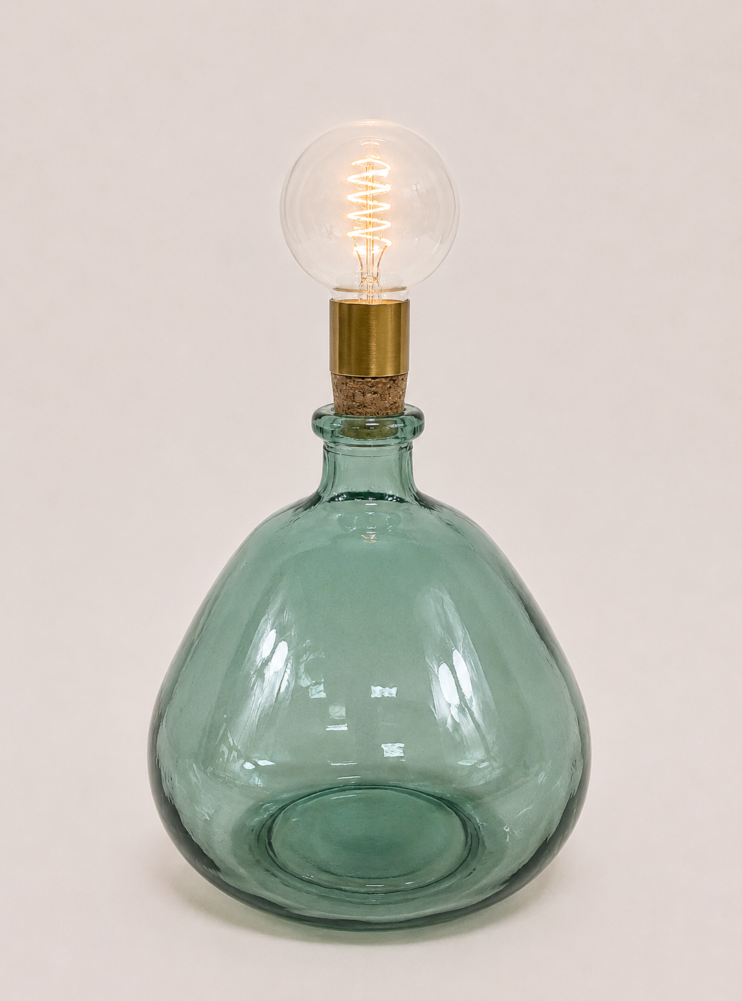 Cordless LED Simplicity Light with Cork & Brass Holder 38cm