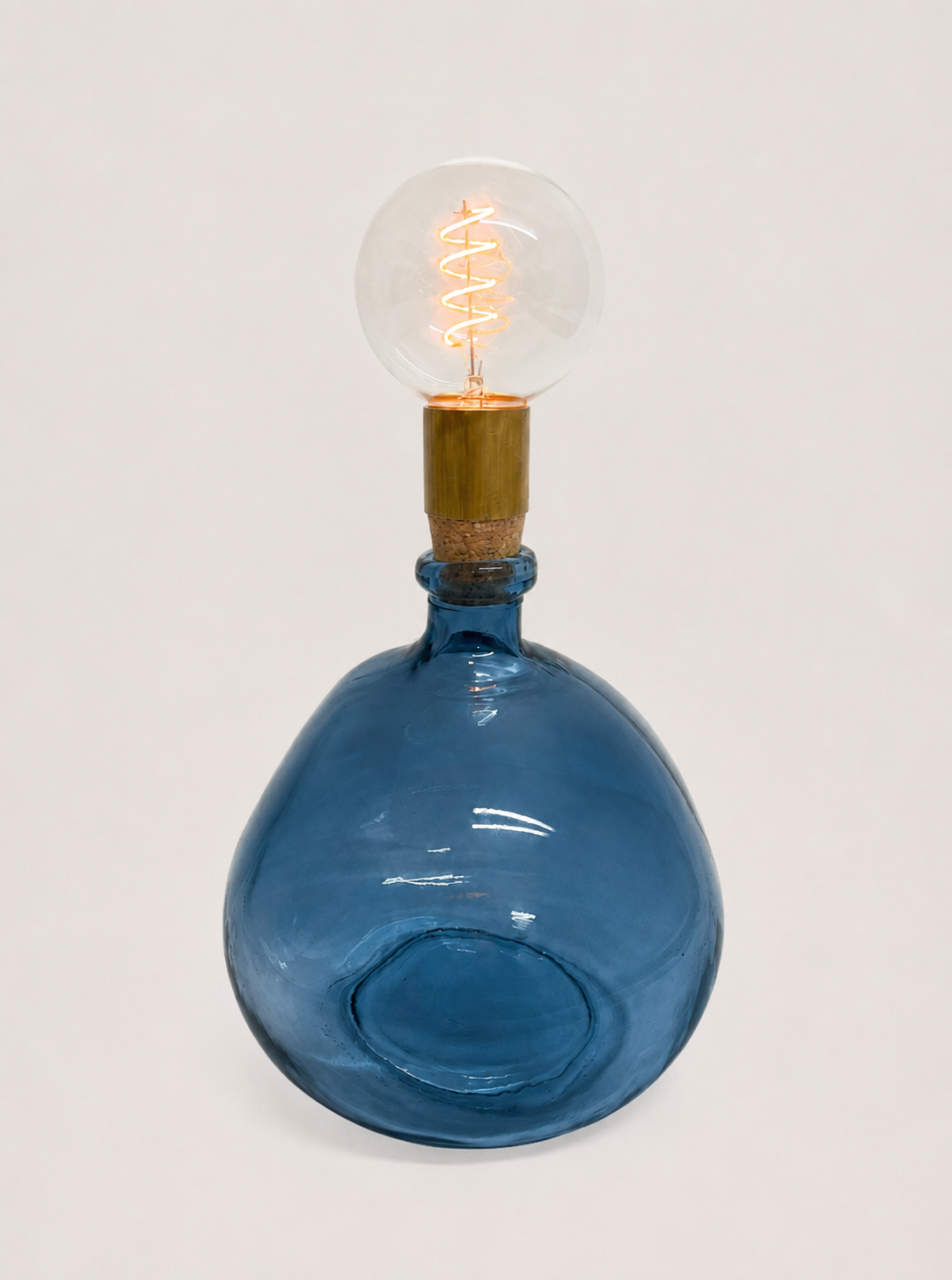 Cordless LED Simplicity Light with Cork & Brass Holder 38cm