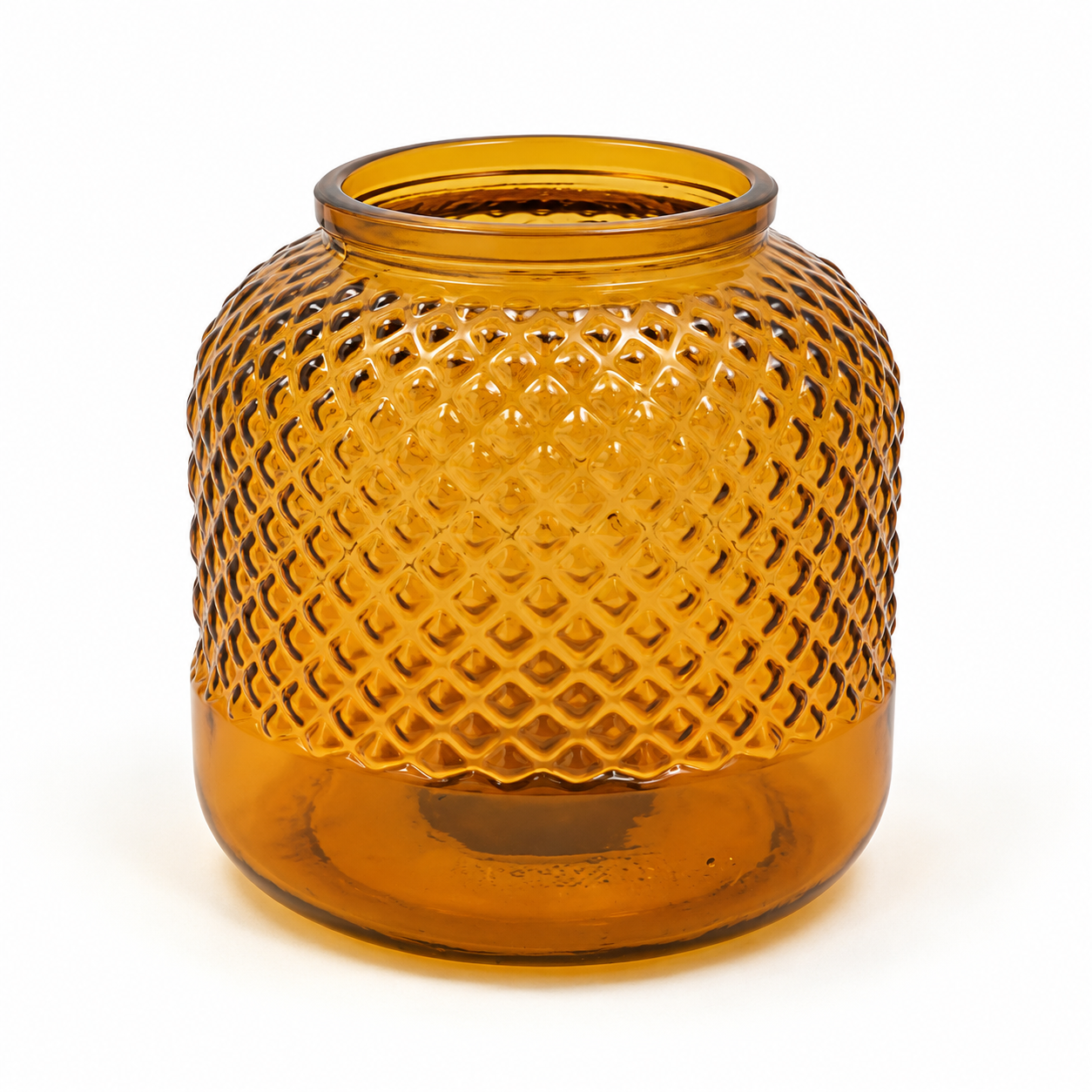 Recycled Glass Diamond Vase / Tea Light Holder 19cm