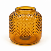 Recycled Glass Diamond Vase / Tea Light Holder 19cm
