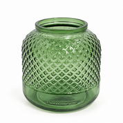 Recycled Glass Diamond Vase / Tea Light Holder 19cm