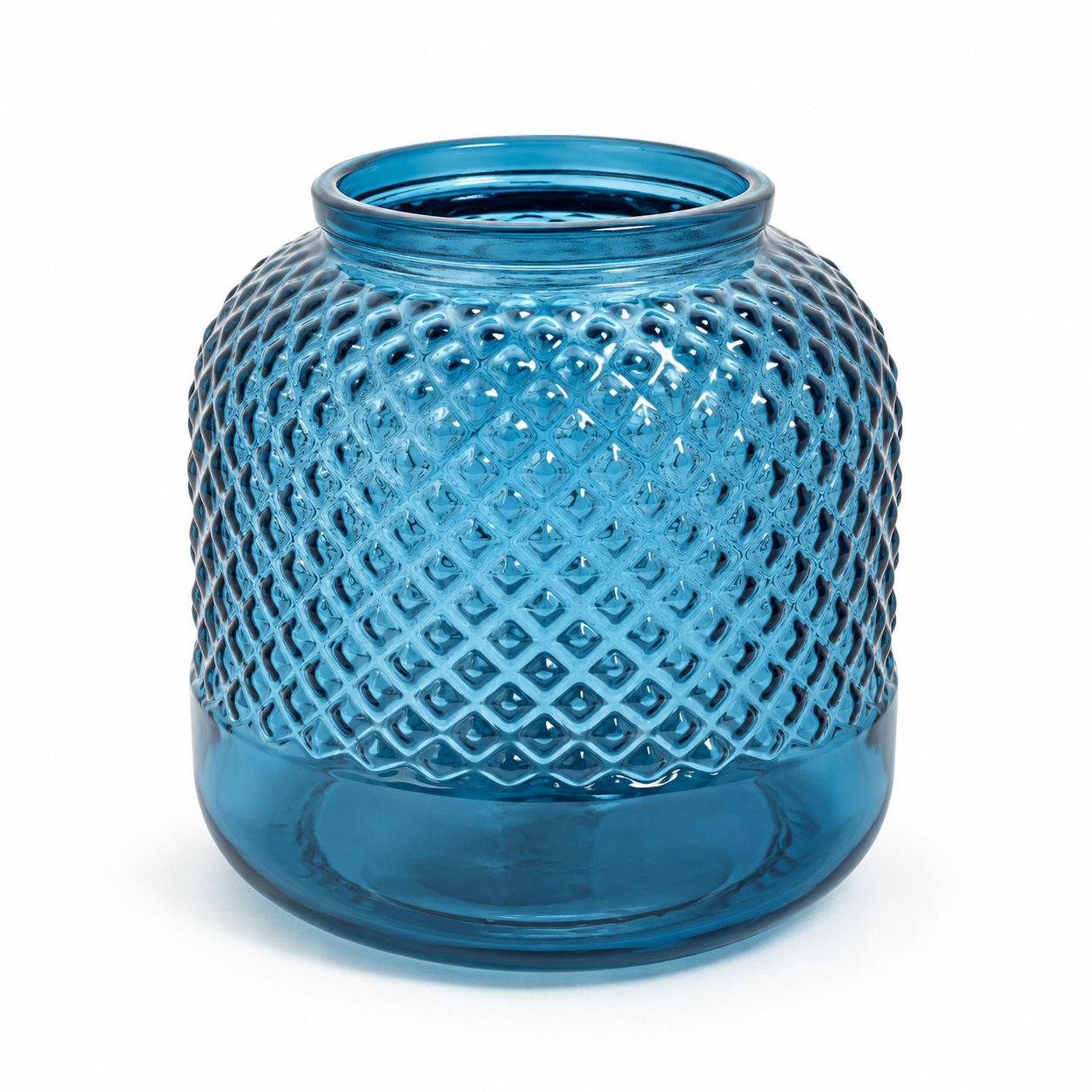Recycled Glass Diamond Vase / Tea Light Holder 19cm