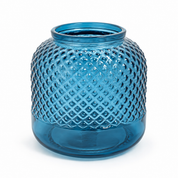 Recycled Glass Diamond Vase / Tea Light Holder 19cm