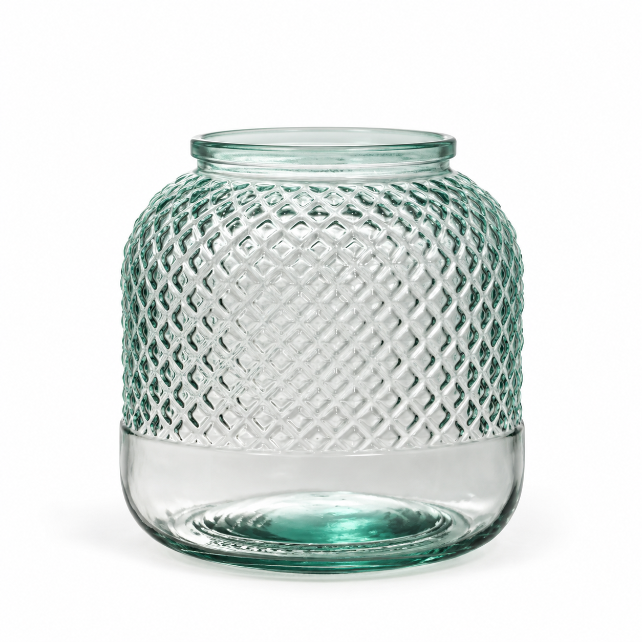 Recycled Glass Diamond Vase / Tea Light Holder 19cm