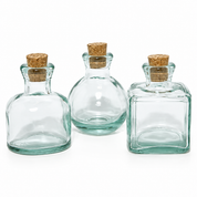 Recycled Glass 10cm Bottles in 3 Shapes