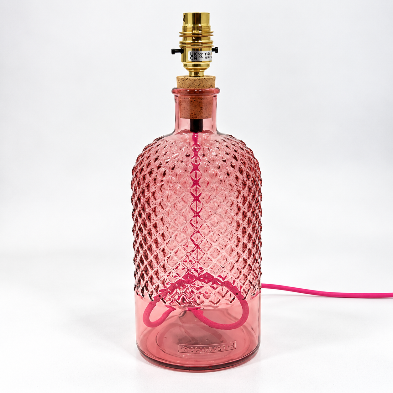 Recycled Glass Diamond Table Lamp 34cm