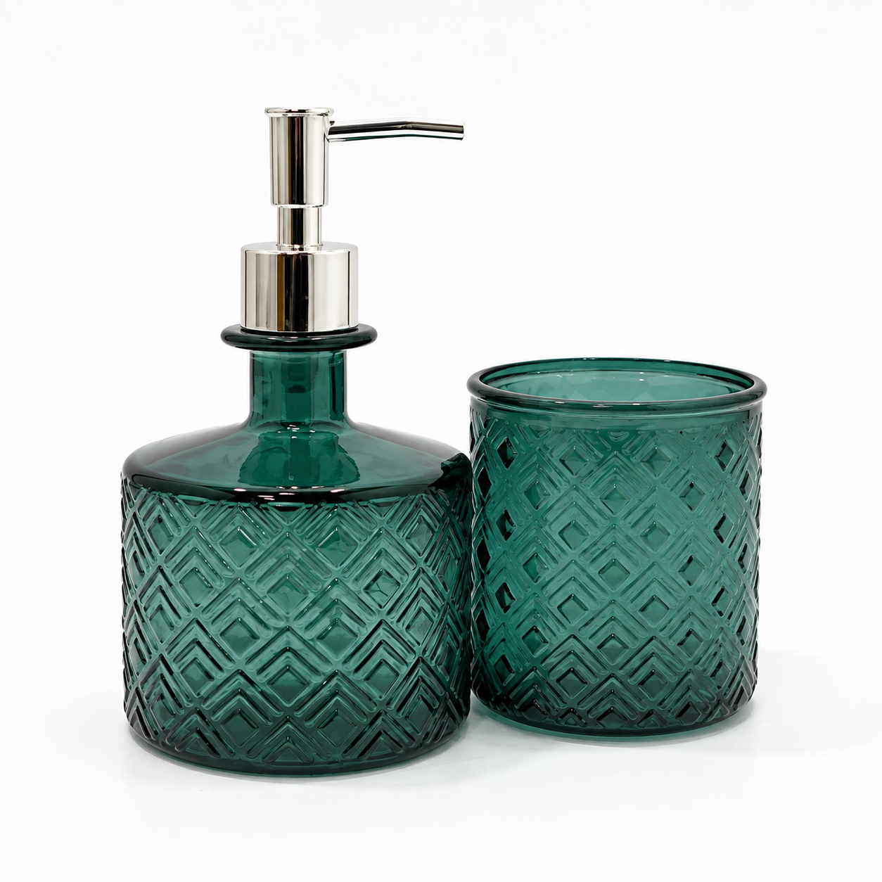 Soap Dispenser and Tumbler Bathroom Set Bundle