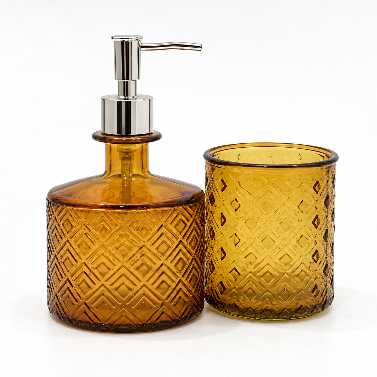 Soap Dispenser and Tumbler Bathroom Set Bundle