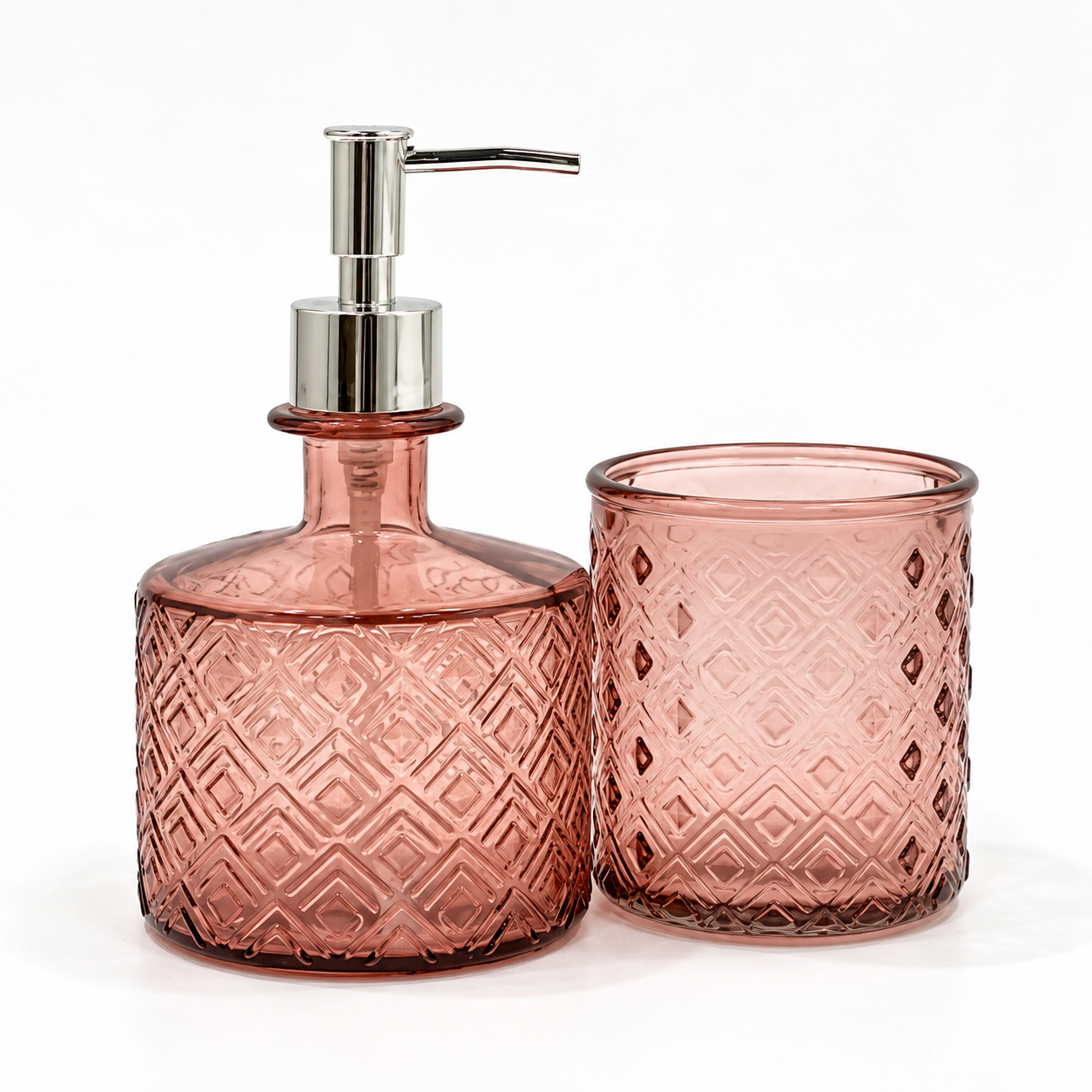 Soap Dispenser and Tumbler Bathroom Set Bundle