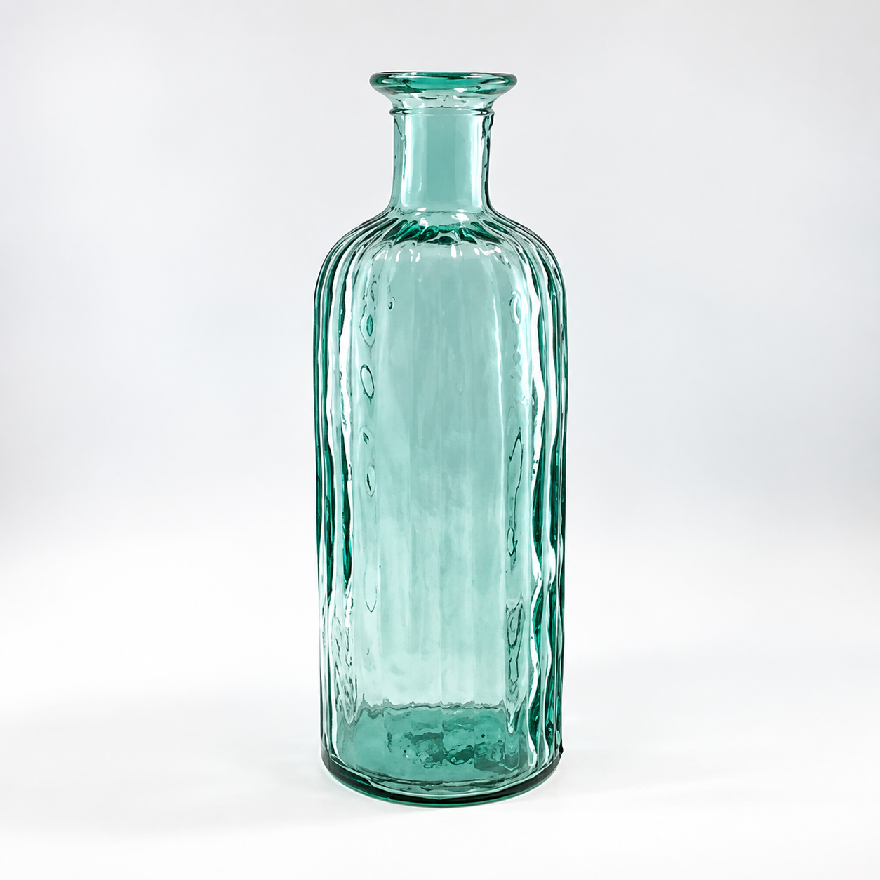 Recycled Glass Rustic Ripple Bottle Vase 35cm
