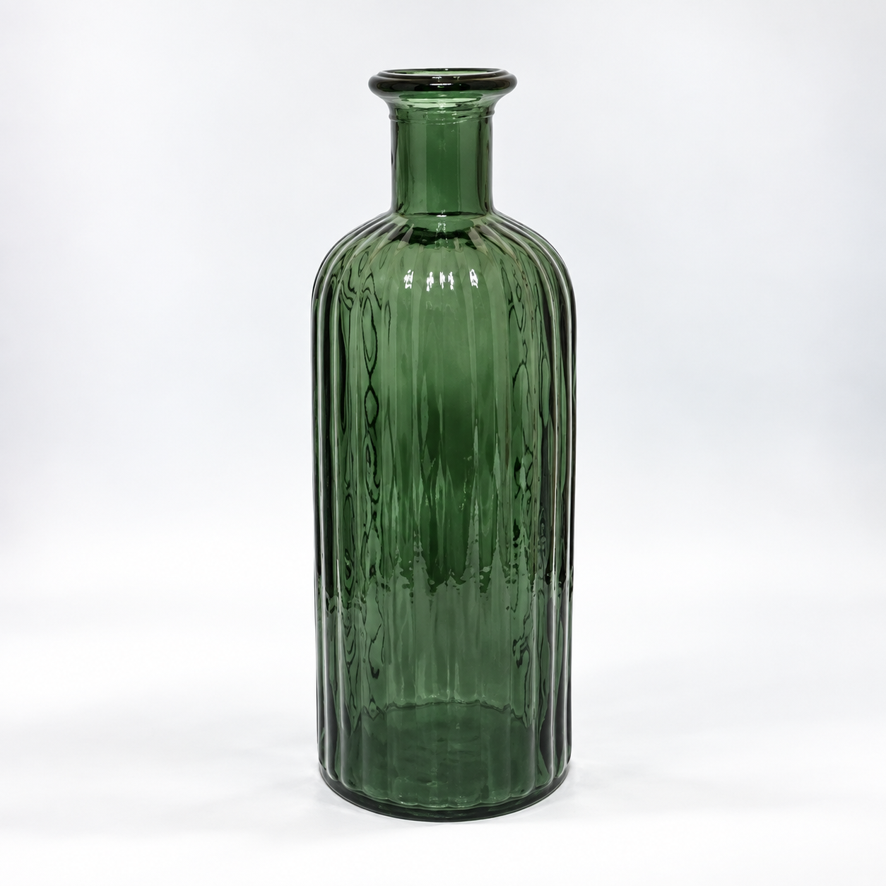 Recycled Glass Rustic Ripple Bottle Vase 35cm