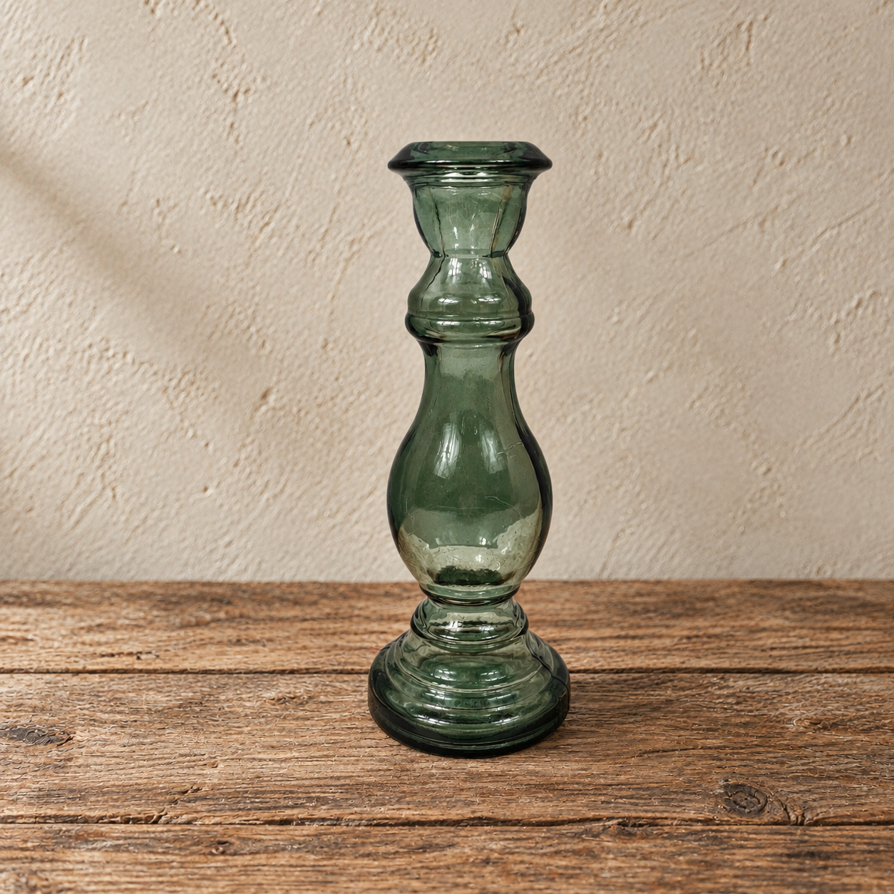 Recycled Glass Candlestick 20cm