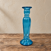 Recycled Glass Fluted Candle stick 22cm