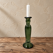 Recycled Glass Fluted Candle stick 22cm