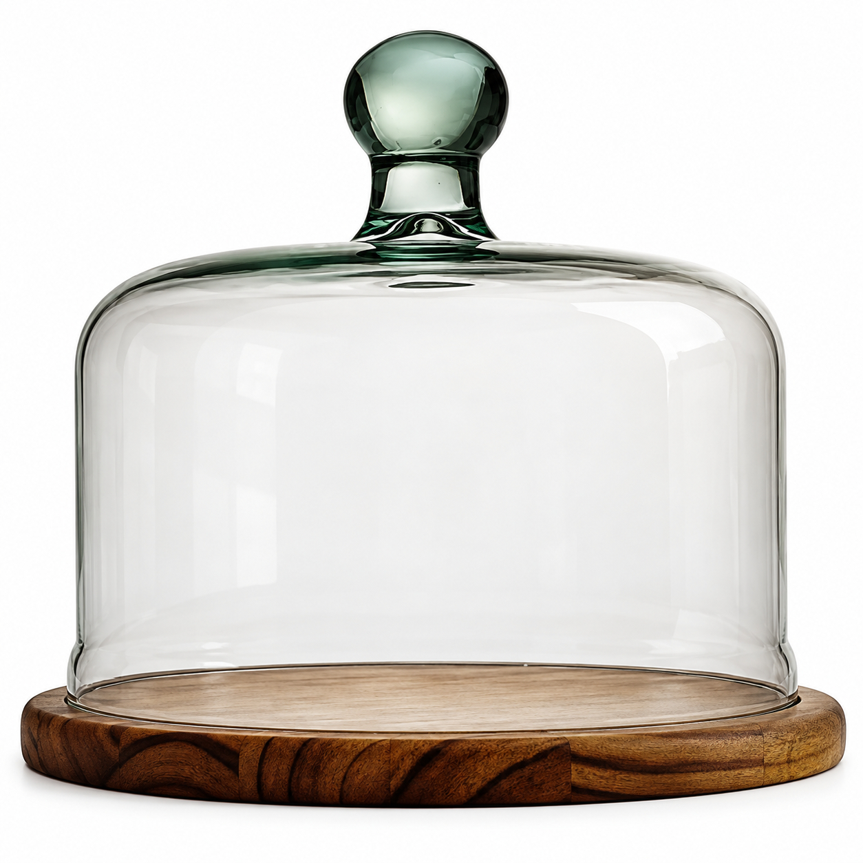 Recycled Glass Dome with Wooden Base 22cm Diameter