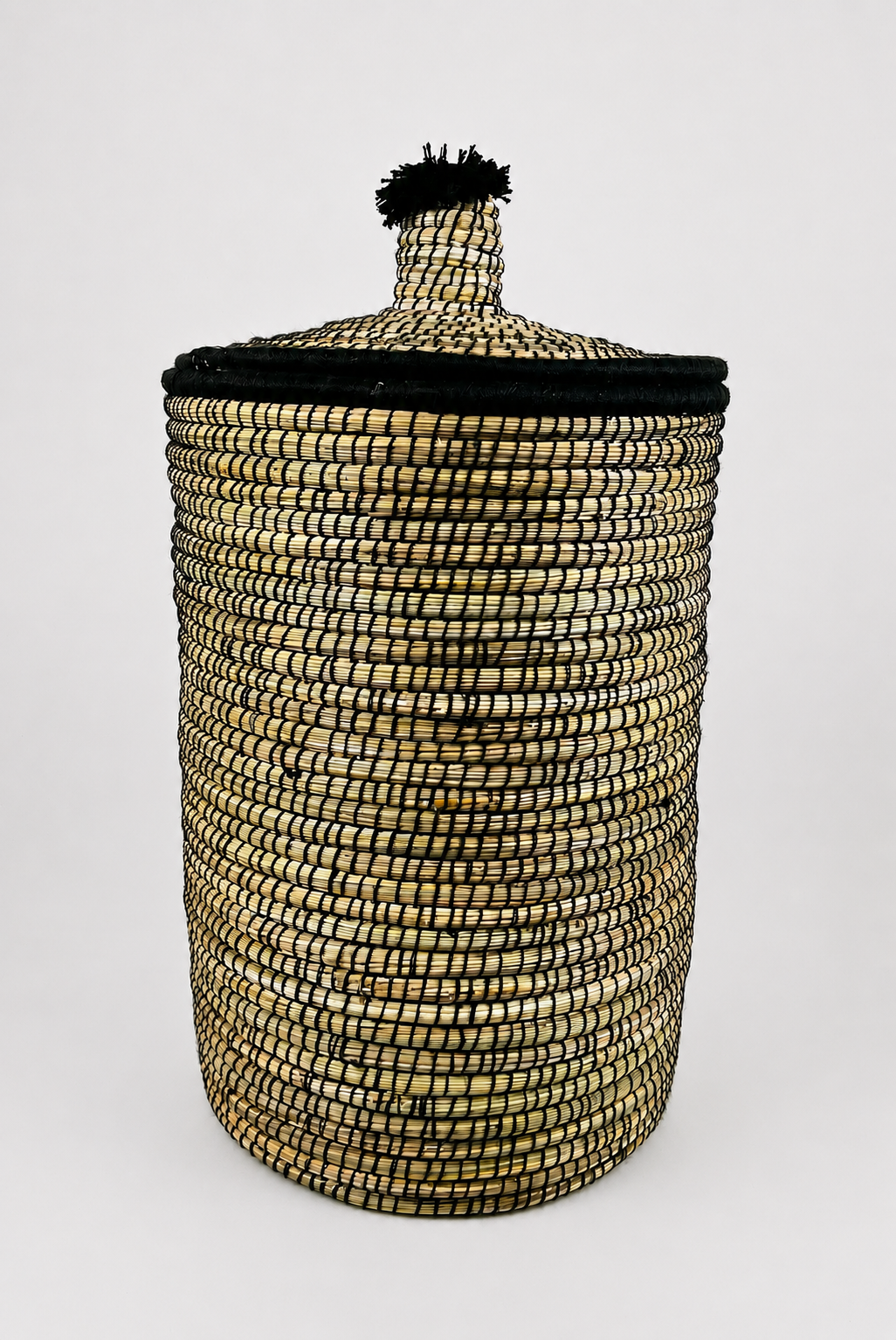 Moroccan Handmade Laundry Storage Basket with Lid