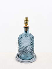 Recycled Glass Diamond Pattern Lamp 28cm