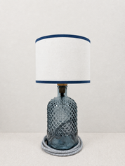 Recycled Glass Diamond Pattern Lamp 28cm