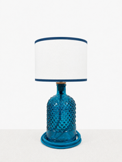Recycled Glass Diamond Pattern Lamp 28cm