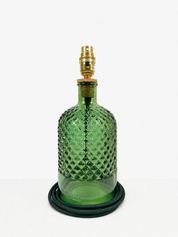 Recycled Glass Diamond Pattern Lamp 28cm