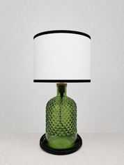 Recycled Glass Diamond Pattern Lamp 28cm