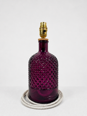 Recycled Glass Diamond Pattern Lamp 28cm