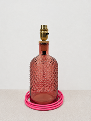 Recycled Glass Diamond Pattern Lamp 28cm