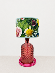 Recycled Glass Diamond Pattern Lamp 28cm