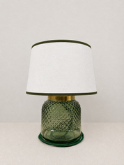 Recycled Glass Diamond Pattern Table Lamp 25cm