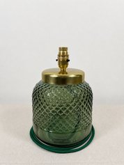 Recycled Glass Diamond Pattern Table Lamp 25cm