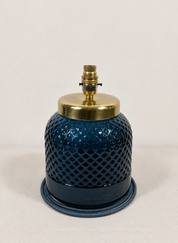 Recycled Glass Diamond Pattern Table Lamp 25cm