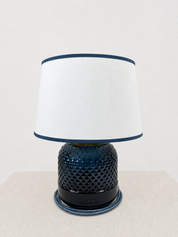 Recycled Glass Diamond Pattern Table Lamp 25cm