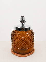 Recycled Glass Diamond Pattern Table Lamp 25cm