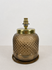 Recycled Glass Diamond Pattern Table Lamp 25cm