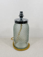 Recycled Glass Diamond Table Lamp 34cm