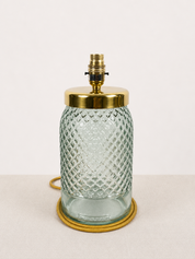 Recycled Glass Diamond Table Lamp 34cm