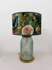 Recycled Glass Diamond Table Lamp 34cm