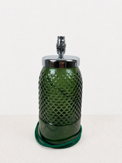 Recycled Glass Diamond Table Lamp 34cm
