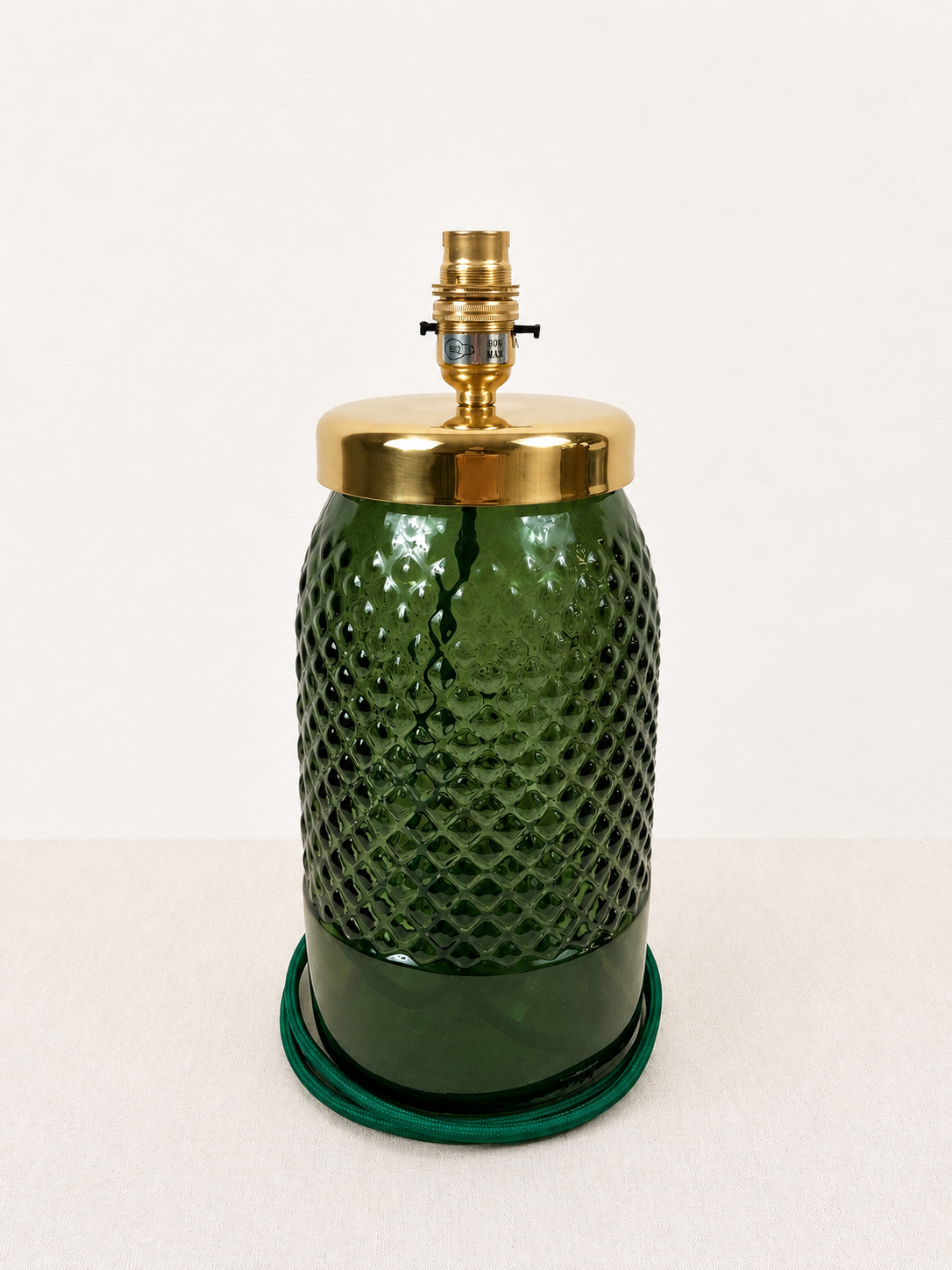Recycled Glass Diamond Table Lamp 34cm
