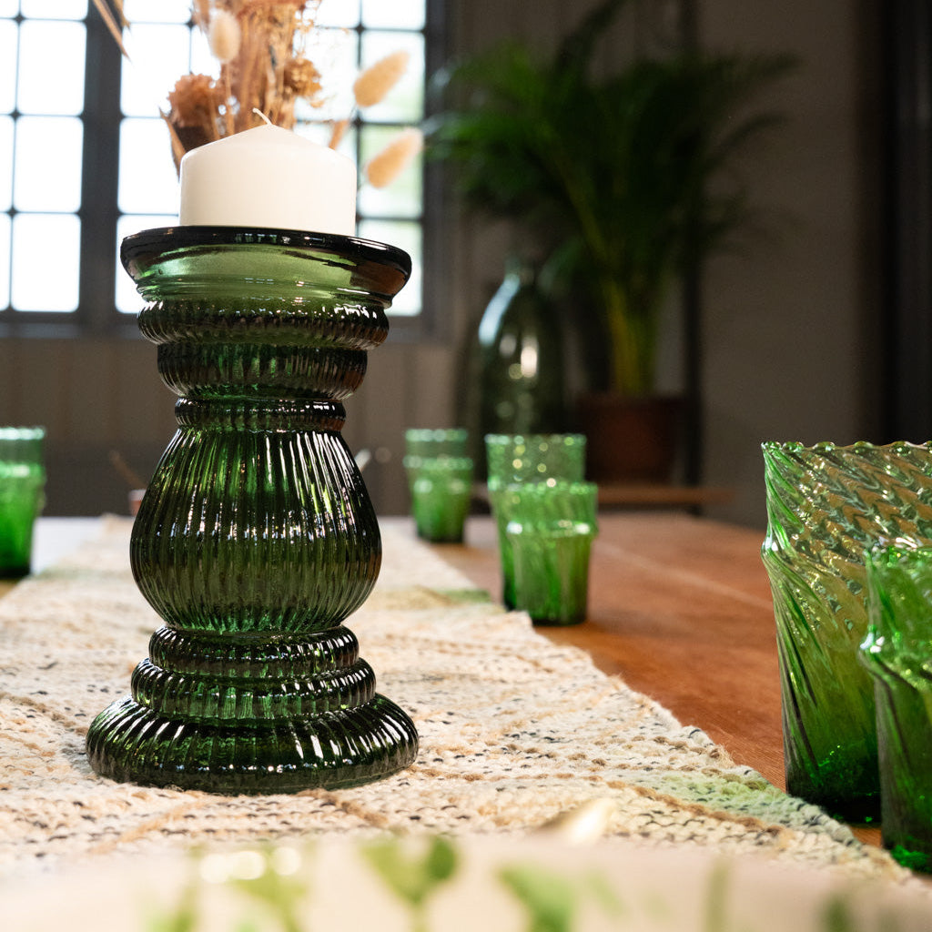 Recycled Glass Pillar Candle Holder